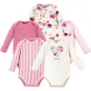Touched By Nature Little Soft Organic Cotton Long-sleeve One-piece Essentials In Pink