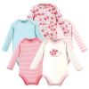 Touched By Nature Little Soft Organic Cotton Long-sleeve One-piece Essentials In Pink