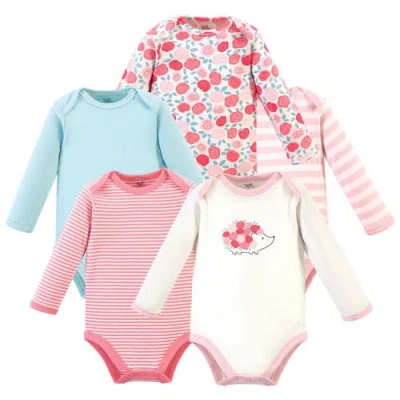 Touched By Nature Babies'  Little Soft Organic Cotton Long-sleeve One-piece Essentials In Pink