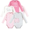 Touched By Nature Little Soft Organic Cotton Long-sleeve One-piece Essentials In Pink