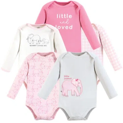 Touched By Nature Babies'  Little Soft Organic Cotton Long-sleeve One-piece Essentials In Pink
