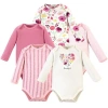 Touched By Nature Babies'  Little Soft Organic Cotton Long-sleeve One-piece Essentials In Pink