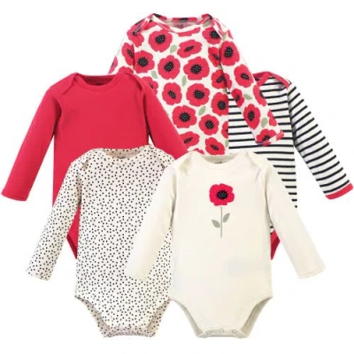 Touched By Nature Babies'  Little Soft Organic Cotton Long-sleeve One-piece Essentials In Red