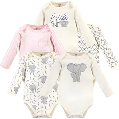 Touched By Nature Babies'  Little Soft Organic Cotton Long-sleeve One-piece Essentials In White