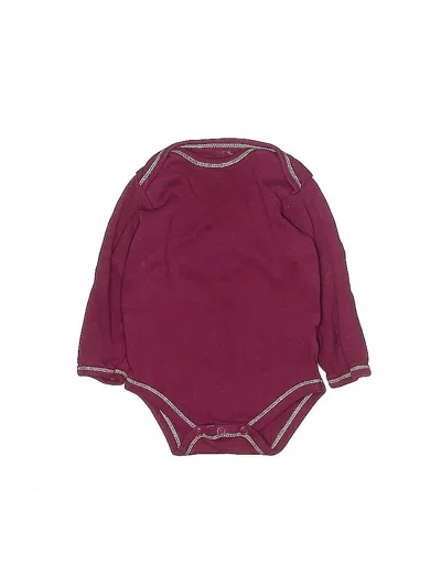 Pre-owned Touched By Nature Babies' Long Sleeve Onesie In Burgundy