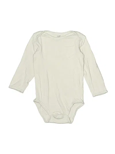 Pre-owned Touched By Nature Babies' Long Sleeve Onesie In White