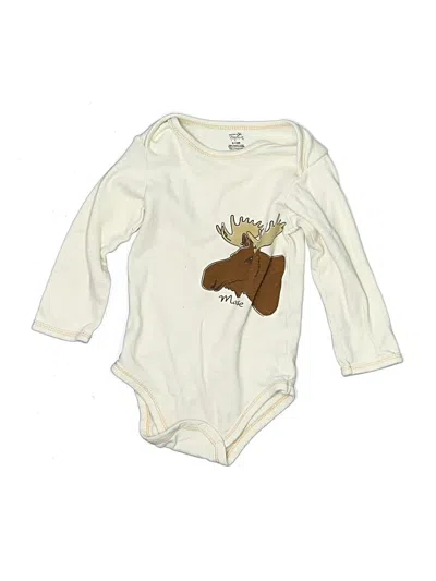 Pre-owned Touched By Nature Babies' Long Sleeve Onesie In White
