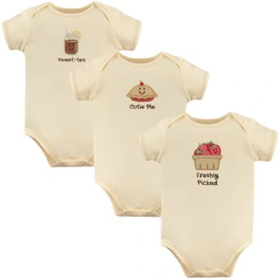 Touched By Nature Kids'  Organic Baby Bodysuit 3pk In Neutral