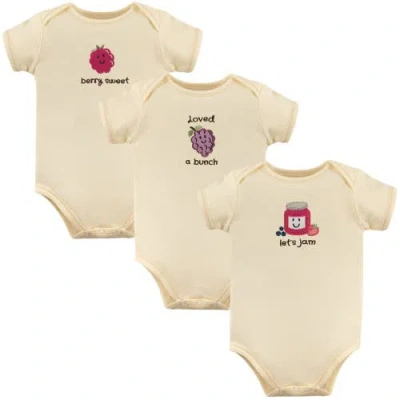 Touched By Nature Kids'  Organic Baby Bodysuit 3pk In Neutral