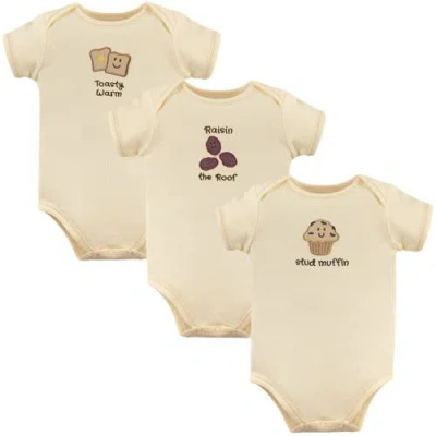 Touched By Nature Kids'  Organic Baby Bodysuit 3pk In Neutral