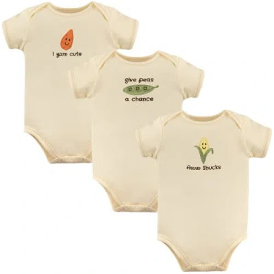 Touched By Nature Kids'  Organic Baby Bodysuit 3pk In Neutral
