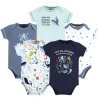 Touched By Nature Organic Cotton Bodysuits In Blue
