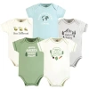 Touched By Nature Kids'  Organic Cotton Bodysuits In Green