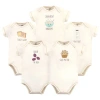 Touched By Nature Kids'  Organic Cotton Bodysuits In Neutral