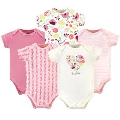 Touched By Nature Babies'  Organic Cotton Bodysuits In Pink
