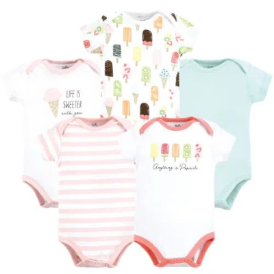 Touched By Nature Babies'  Organic Cotton Bodysuits In Pink