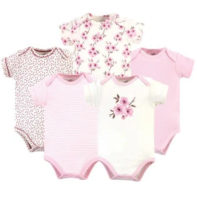 Touched By Nature Babies'  Organic Cotton Bodysuits In Pink