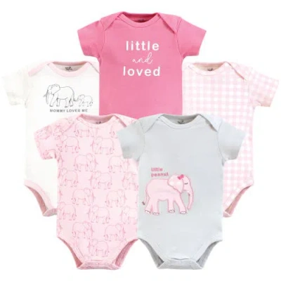 Touched By Nature Babies'  Organic Cotton Bodysuits In Pink