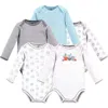 Touched By Nature Babies'  Organic Cotton Long-sleeve Bodysuits In Blue