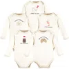 Touched By Nature Babies'  Organic Cotton Long-sleeve Bodysuits In Gold