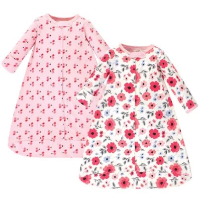 Touched By Nature Babies'  Organic Cotton Long-sleeve Wearable Sleeping Bag, Sack, Blanket In Multi