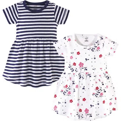 Touched By Nature Kids'  Organic Cotton Short-sleeve And Long-sleeve Dresses In Blue