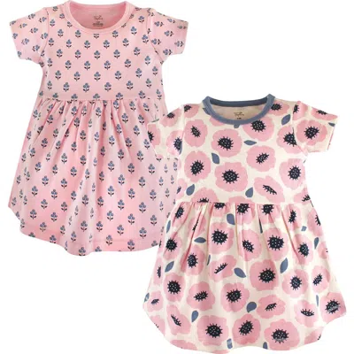 Touched By Nature Kids'  Organic Cotton Short-sleeve And Long-sleeve Dresses In Multi