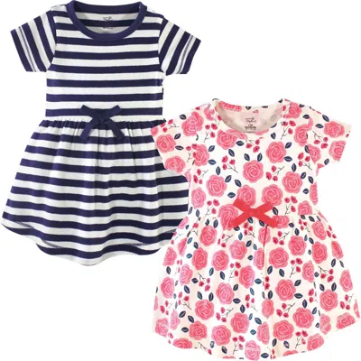 Touched By Nature Kids'  Organic Cotton Short-sleeve And Long-sleeve Dresses In Multi