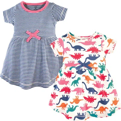 Touched By Nature Kids'  Organic Cotton Short-sleeve And Long-sleeve Dresses In Multi