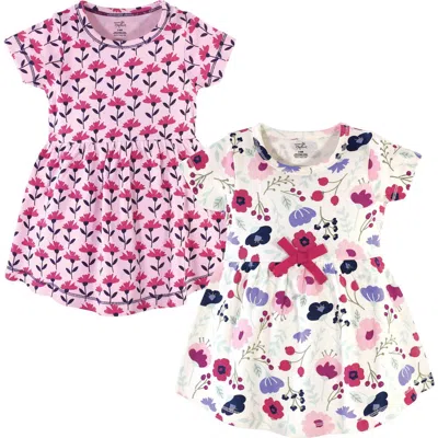 Touched By Nature Kids'  Organic Cotton Short-sleeve And Long-sleeve Dresses In Multi