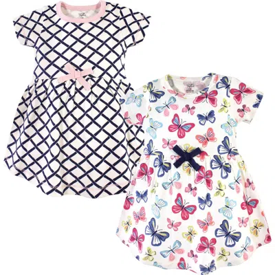 Touched By Nature Kids'  Organic Cotton Short-sleeve And Long-sleeve Dresses In Multi