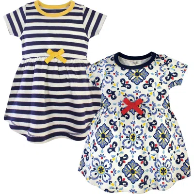 Touched By Nature Kids'  Organic Cotton Short-sleeve And Long-sleeve Dresses In Multi