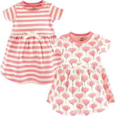 Touched By Nature Kids'  Organic Cotton Short-sleeve And Long-sleeve Dresses In Multi