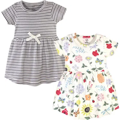 Touched By Nature Kids'  Organic Cotton Short-sleeve And Long-sleeve Dresses In Multi