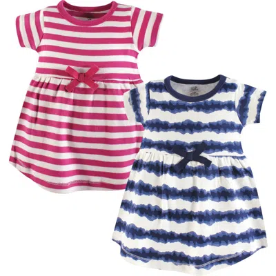 Touched By Nature Kids'  Organic Cotton Short-sleeve And Long-sleeve Dresses In Multi