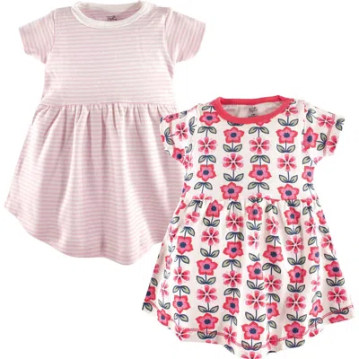 Touched By Nature Kids'  Organic Cotton Short-sleeve And Long-sleeve Dresses In Multi