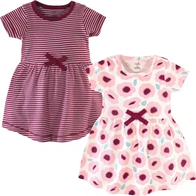 Touched By Nature Kids'  Organic Cotton Short-sleeve And Long-sleeve Dresses In Multi