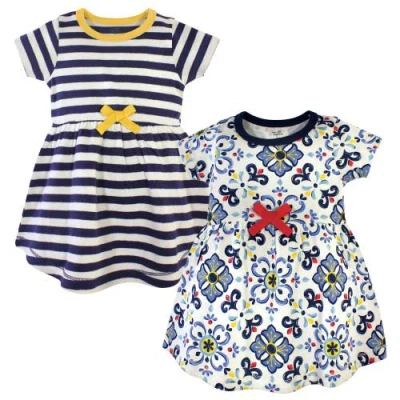 Touched By Nature Babies'  Organic Cotton Short-sleeve And Long-sleeve Dresses In Multi