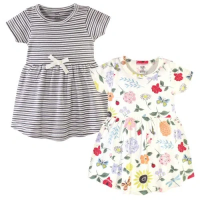 Touched By Nature Babies'  Organic Cotton Short-sleeve And Long-sleeve Dresses In Multi