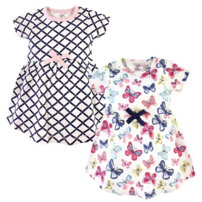 Touched By Nature Babies'  Organic Cotton Short-sleeve And Long-sleeve Dresses In Multi