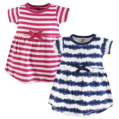 Touched By Nature Babies'  Organic Cotton Short-sleeve And Long-sleeve Dresses In Multi