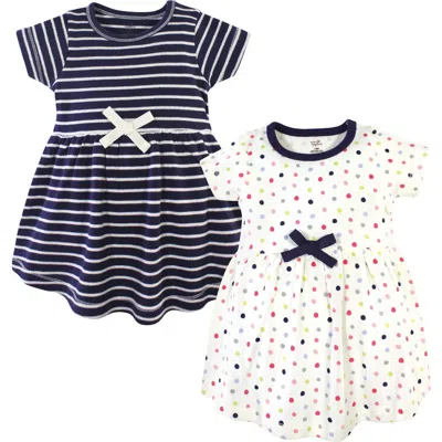 Touched By Nature Kids'  Organic Cotton Short-sleeve And Long-sleeve Dresses In White