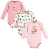 Touched By Nature Organic Long-sleeve Bodysuit 3pk In Pink
