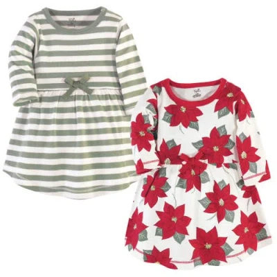 Touched By Nature Babies'  Organic Long-sleeve Dress Pair In Multi