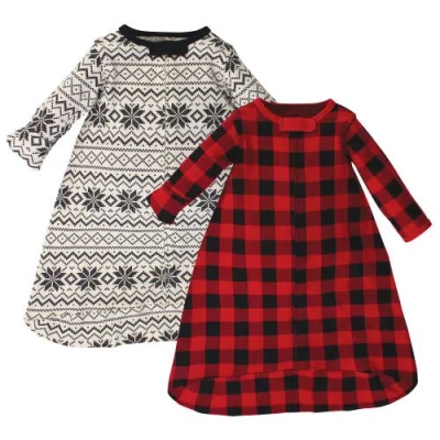 Touched By Nature Organic-cotton Long-sleeve Wearable Sleeping Bag, Sack, Blanket In Multi