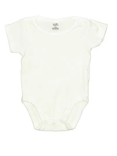 Pre-owned Touched By Nature Babies' Short Sleeve Onesie In White