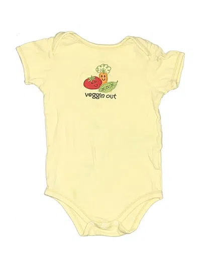 Pre-owned Touched By Nature Kids' Short Sleeve Onesie In Yellow