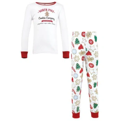 Touched By Nature Kids'  Short Sleeve Top And Pant Pajamas In White