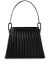 Touchless Pleated 3d-printed Shoulder Bag In ブラック