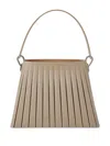 Touchless Pleated 3d-printed Shoulder Bag In Neutrals